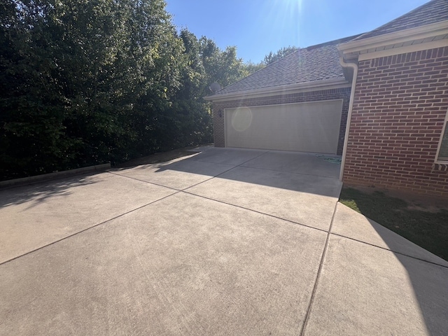 exterior space featuring a garage