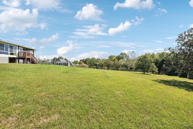 view of yard featuring a deck