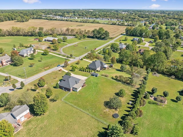 aerial view with a rural view