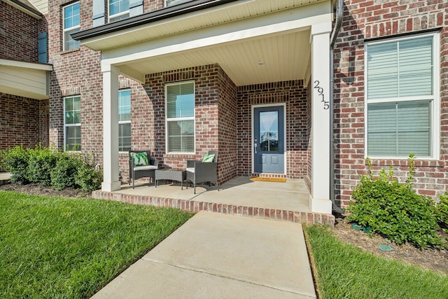 entrance to property with a porch