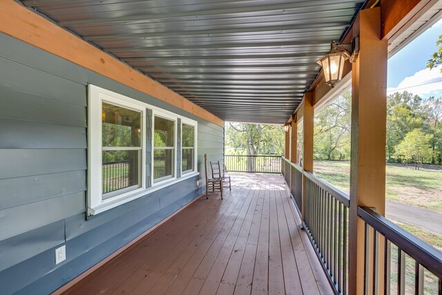 deck with a porch