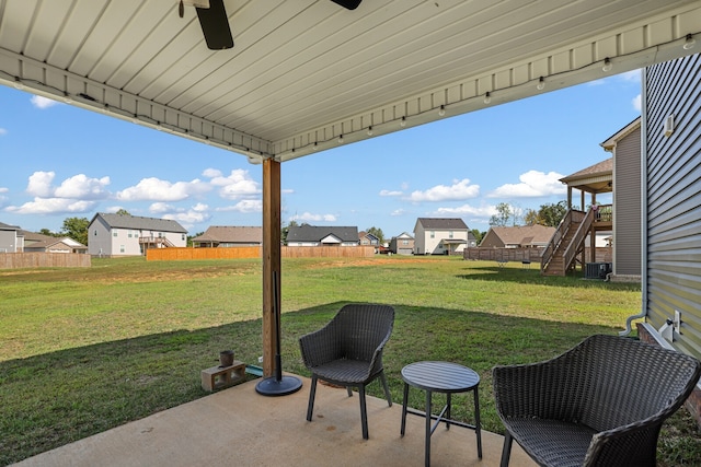 view of patio with central AC unit