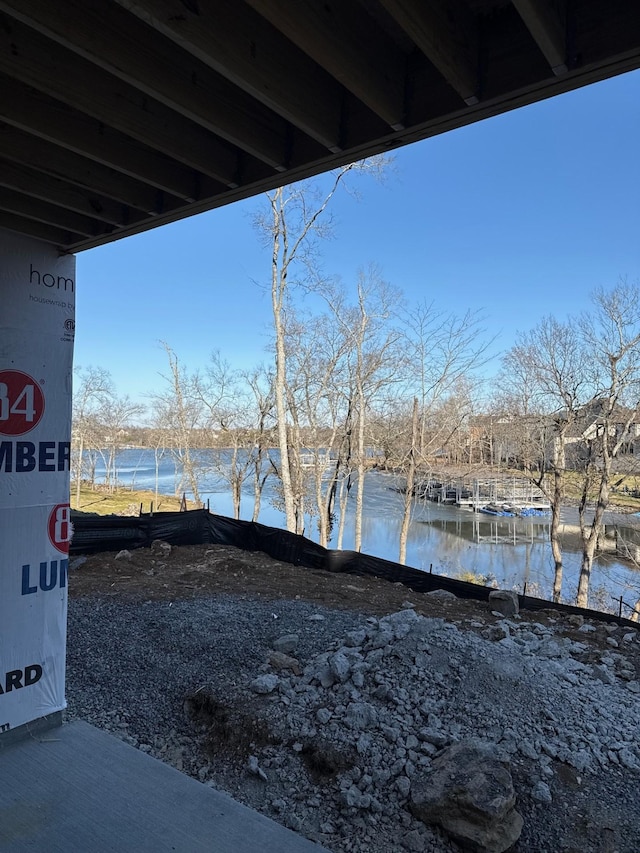 view of yard with a water view