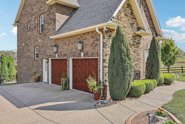 view of home's exterior with a garage