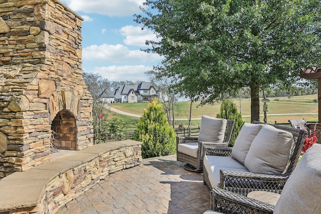 view of patio / terrace with an outdoor living space