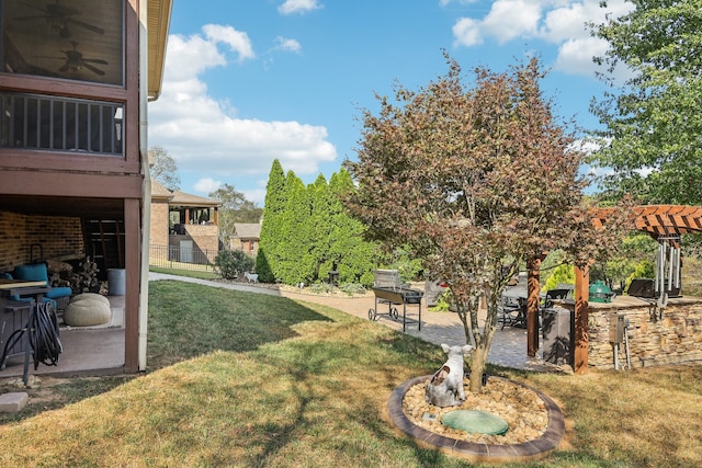 view of yard with a patio