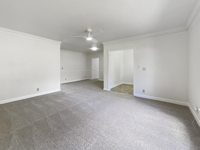 1515 Brentwood Pointe, Franklin, TN 37067 - carpeted spare room featuring baseboards, ceiling fan, and ornamental molding