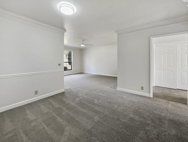 1515 Brentwood Pointe, Franklin, TN 37067 - carpeted spare room featuring baseboards, crown molding, and ceiling fan