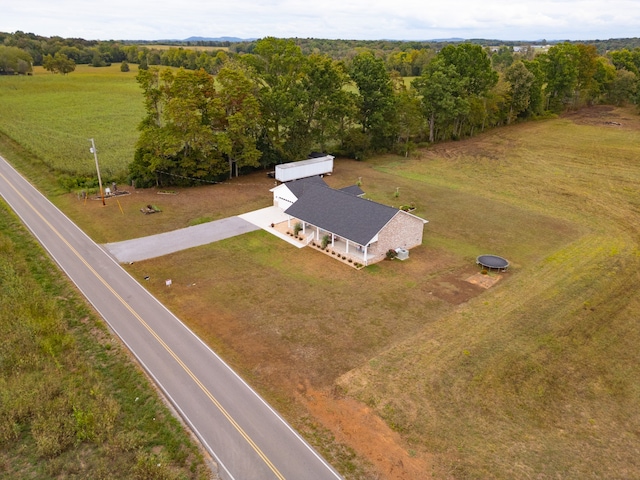 bird's eye view with a rural view