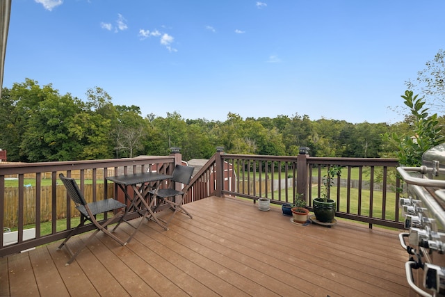 deck with area for grilling