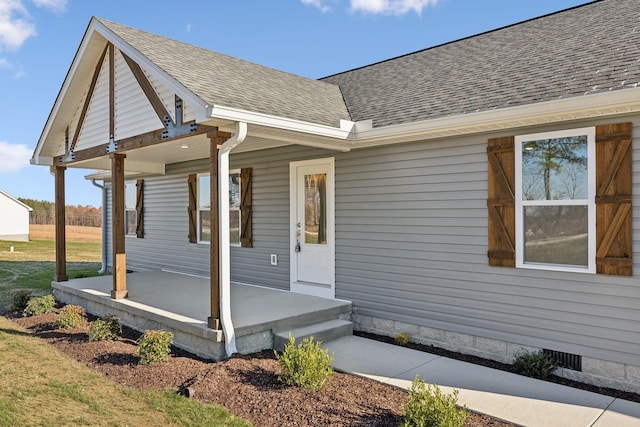 property entrance with a porch