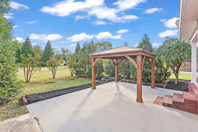 view of patio / terrace featuring a gazebo