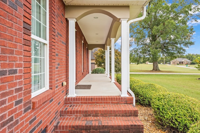 exterior space featuring covered porch