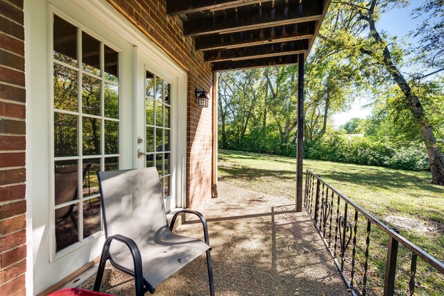 view of patio with french doors