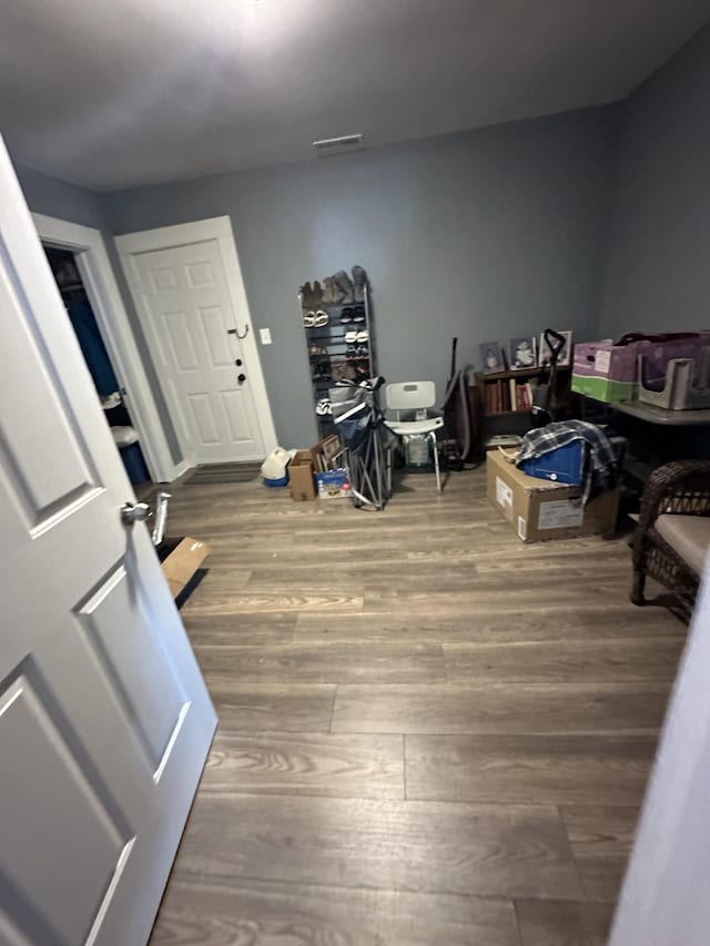 interior space featuring wood finished floors