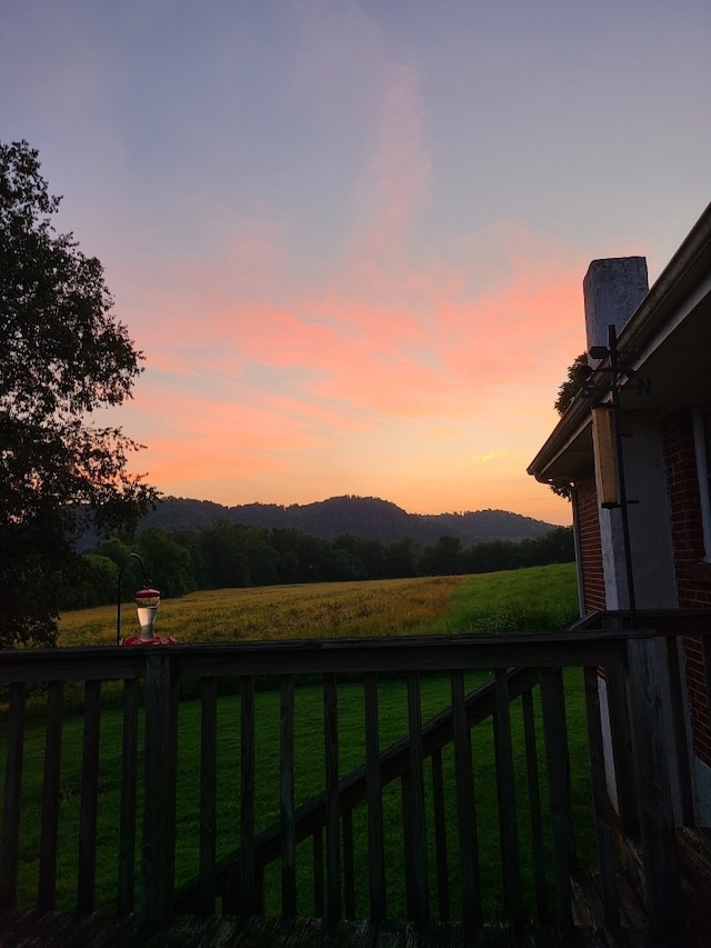 view of yard at dusk