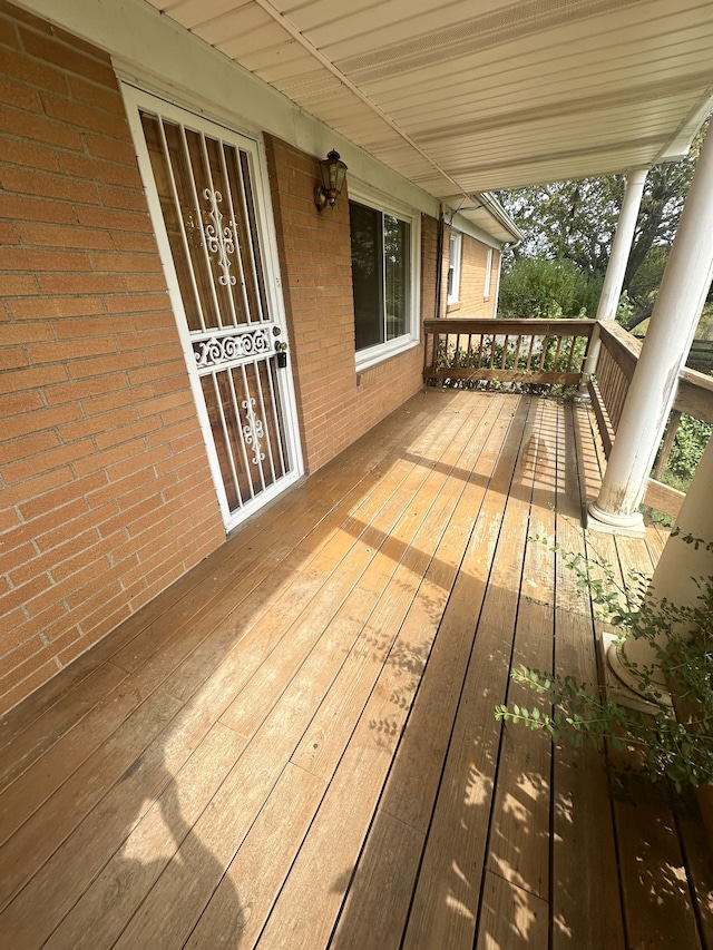 deck with a porch