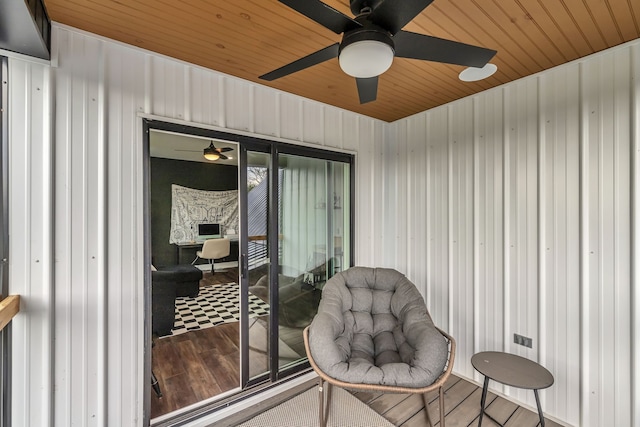 exterior space featuring wood ceiling