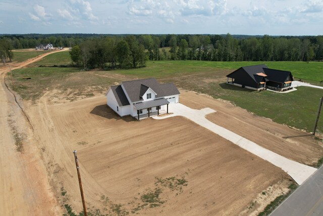 aerial view featuring a rural view