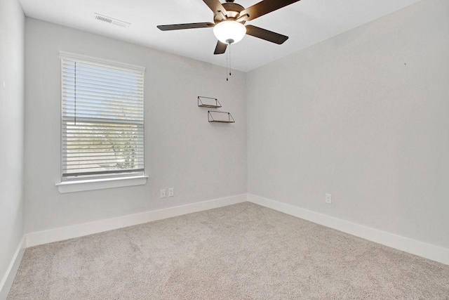202 Summit St, Woodbury, TN 37190 - spare room featuring baseboards, visible vents, carpet floors, and ceiling fan