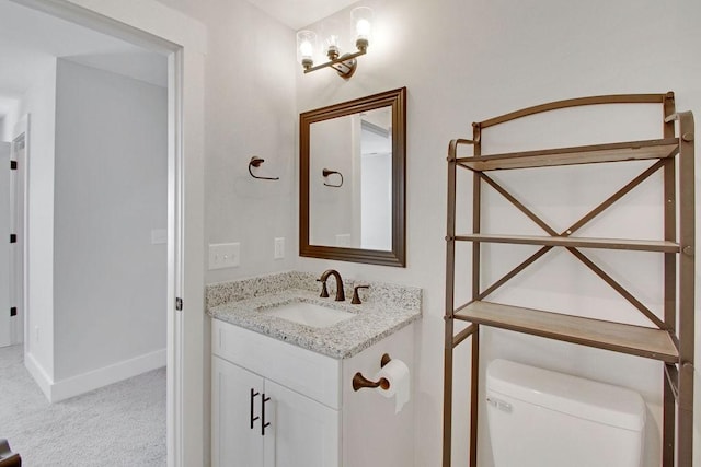 202 Summit St, Woodbury, TN 37190 - bathroom with toilet, vanity, and baseboards