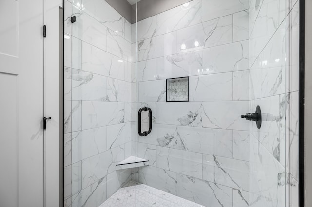 bathroom featuring walk in shower