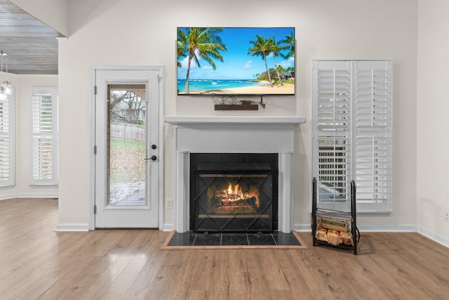 details featuring hardwood / wood-style flooring