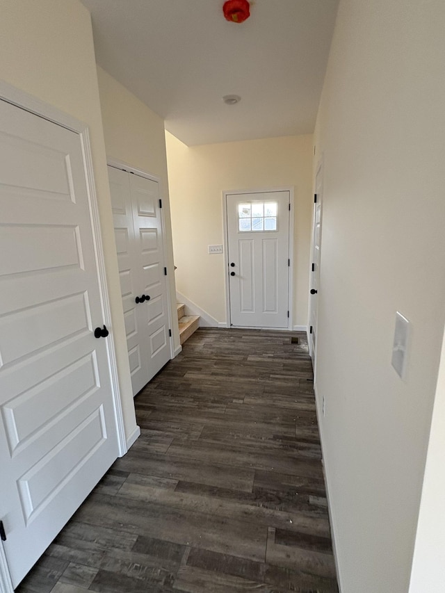 entryway featuring dark hardwood / wood-style flooring