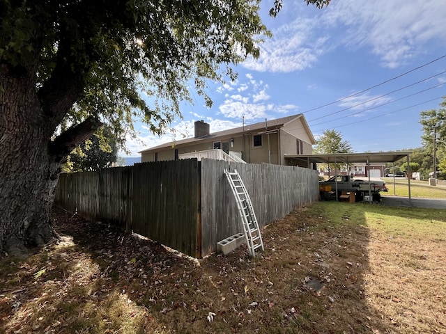 view of home's exterior featuring a yard