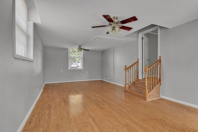 empty room with light wood-type flooring