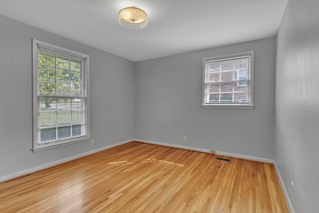 empty room featuring light hardwood / wood-style flooring