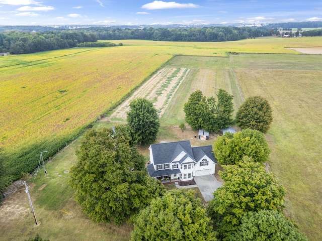 drone / aerial view with a rural view