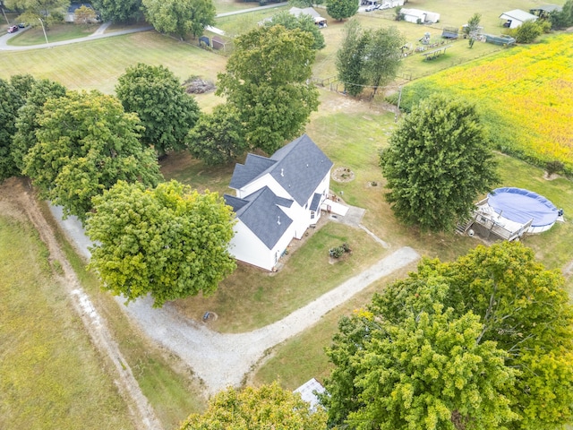 aerial view with a rural view