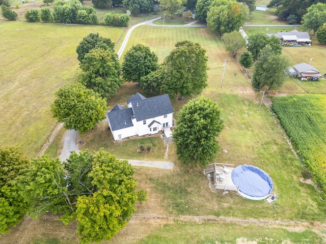 bird's eye view with a rural view