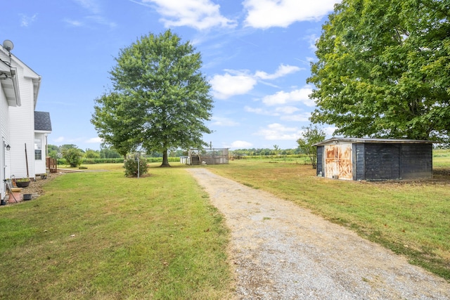 exterior space with a rural view