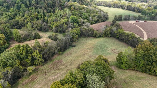 birds eye view of property with a rural view