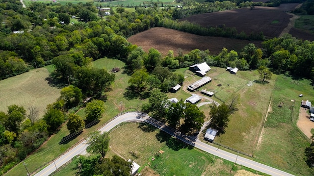 drone / aerial view with a rural view