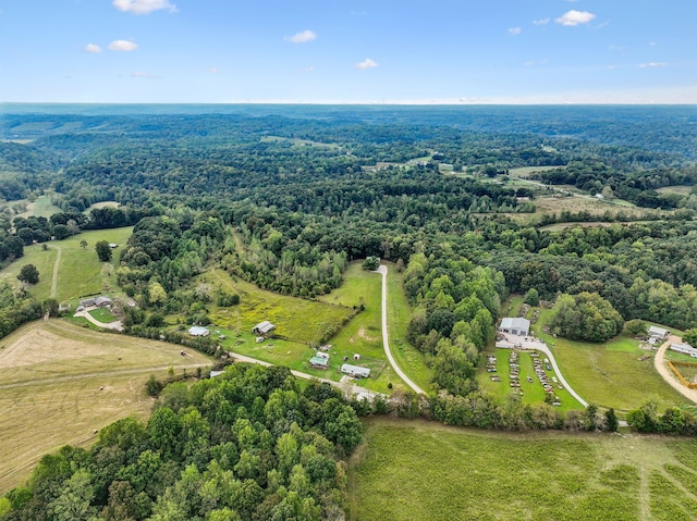 drone / aerial view featuring a rural view