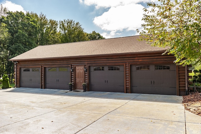 view of garage