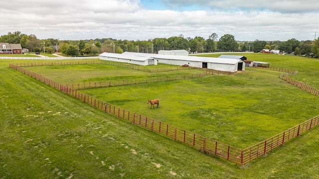 drone / aerial view featuring a rural view