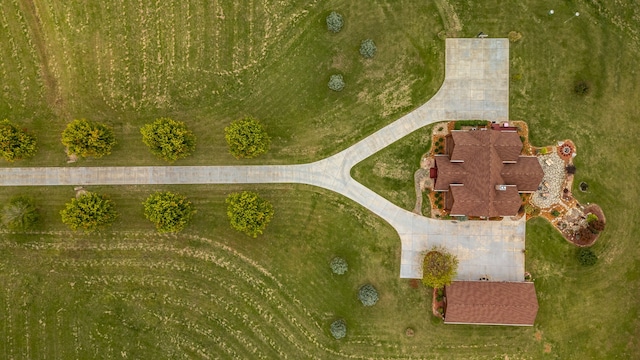 drone / aerial view with a rural view