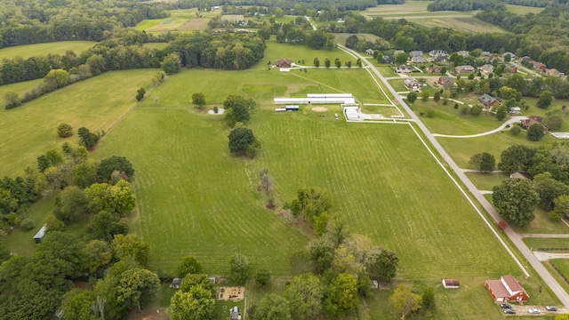 aerial view with a rural view