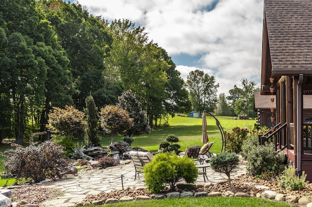 view of yard with a patio area