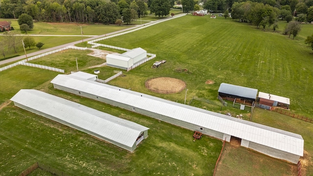 drone / aerial view with a rural view