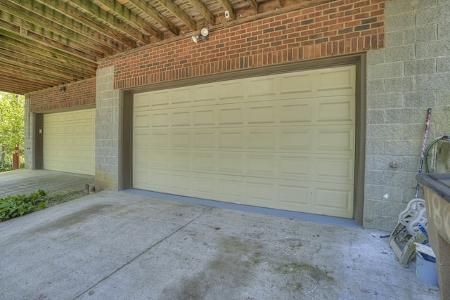 view of garage