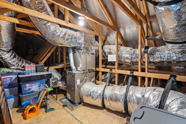 view of unfinished attic