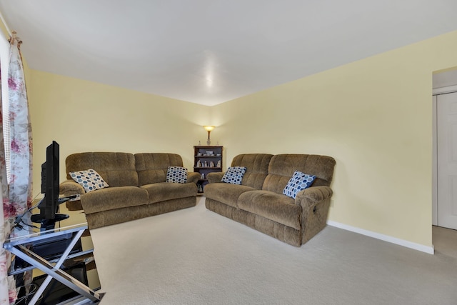 living room with carpet flooring