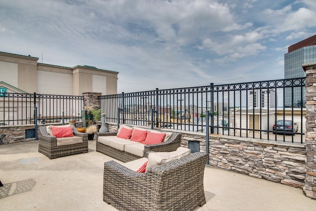 view of patio / terrace with an outdoor living space