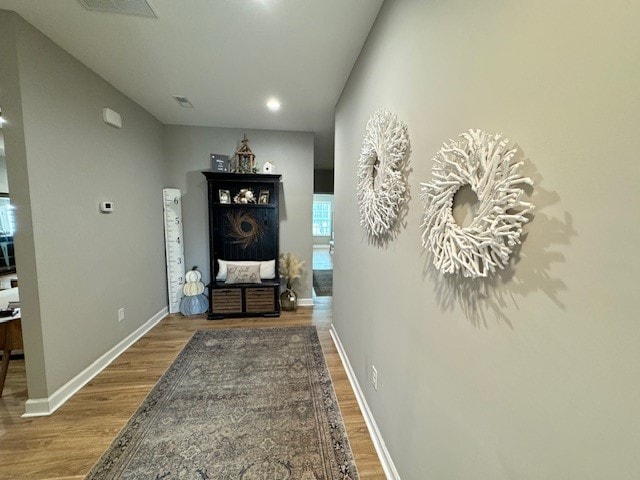 hallway featuring hardwood / wood-style floors