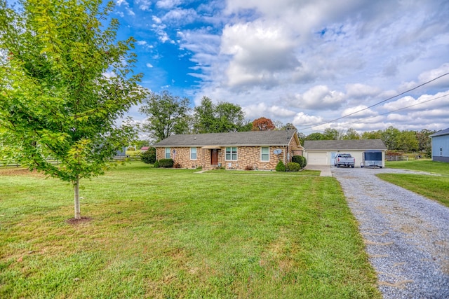 ranch-style home with a front yard